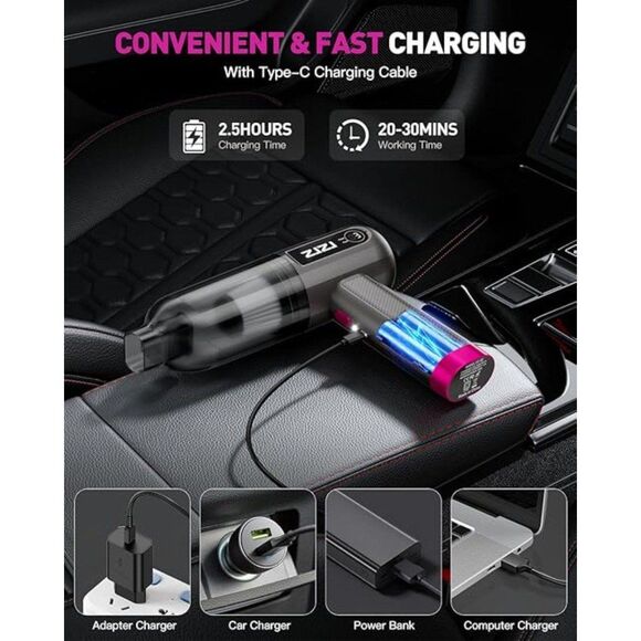 Handheld Car Vacuum Cleaner Cordless,15000PA High Power Portable - Picture 3 of 3